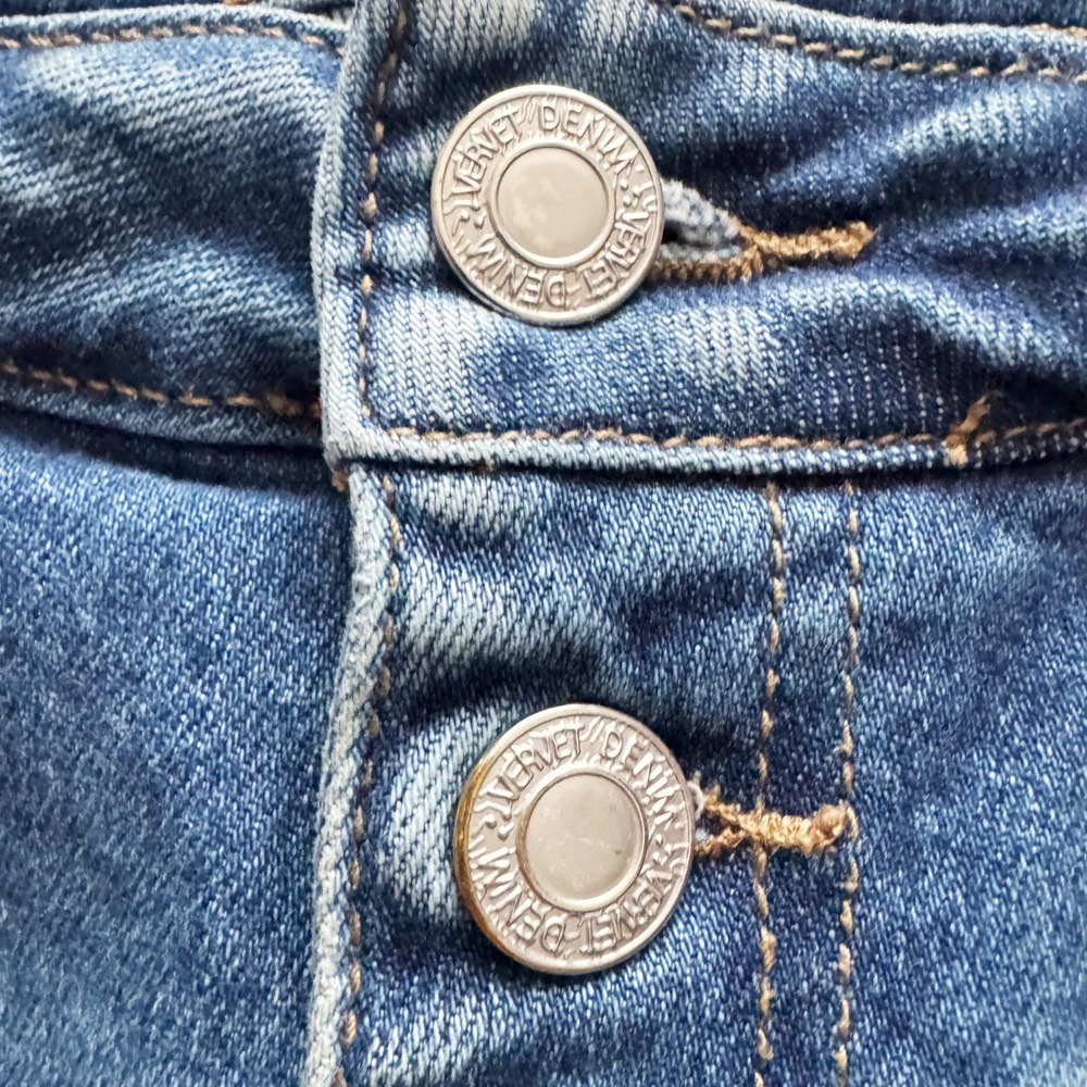 Vervet Blue High Rise Button Fly Distressed Skinny Jeans Women's Sz 29 Grunge - Picture 9 of 11